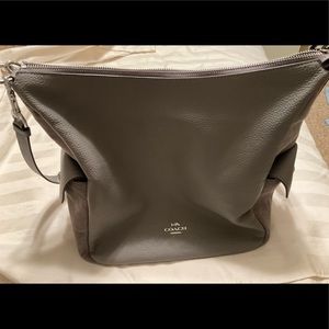 Coach gray Pennie handbag, pebbled leather